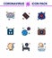 9 Filled Line Flat Color viral Virus corona icon pack such as bacteria, machine, protection, weight, management