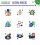 9 Filled Line Flat Color viral Virus corona icon pack such as platelets, blood virus, patient, blood, life