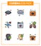 9 Filled Line Flat Color viral Virus corona icon pack such as website, browser, kit, virus, genomic