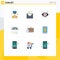 9 Flat Color concept for Websites Mobile and Apps business, umbrella, eye, rain, autumn
