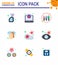 9 Flat Color Coronavirus Covid19 Icon pack such as medical, healthcare, report, transfer, human