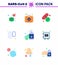 9 Flat Color coronavirus epidemic icon pack suck as hand sanitizer, safety, medicine, tissue, cleaning