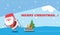 9. Flat design character cute santa bring gift With sleigh