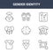 9 gender identity icons pack. trendy gender identity icons on white background. thin outline line icons such as genderfluid,