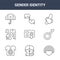 9 gender identity icons pack. trendy gender identity icons on white background. thin outline line icons such as rainbow, demiboy,