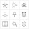 9 Interface Line Icon Set of modern symbols on medical, making, briefcase, intelligence, decision