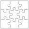 9 jigsaw pieces template. Nine puzzle pieces connected together.