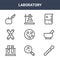 9 laboratory icons pack. trendy laboratory icons on white background. thin outline line icons such as eyedropper, mortar, flask .
