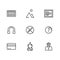 9 Line icons set for web and user interface