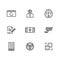 9 Line icons set for web and user interface