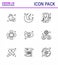 9 Line viral Virus corona icon pack such as  drop, injury, health, bandage, online