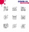 9 Line viral Virus corona icon pack such as  lab, organ, ambulance, kidney, virus