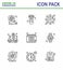 9 Line viral Virus corona icon pack such as  vehicle, medical, virus, emergency, epidemic