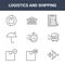 9 logistics and shipping icons pack. trendy logistics and shipping icons on white background. thin outline line icons such as