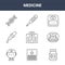 9 medicine icons pack. trendy medicine icons on white background. thin outline line icons such as pills, defibrillator,