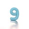 9 number nine made from plasticine isolated light blue