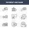 9 payment and bank icons pack. trendy payment and bank icons on white background. thin outline line icons such as mini printer,