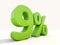 9% percentage rate icon on a white background