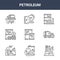 9 petroleum icons pack. trendy petroleum icons on white background. thin outline line icons such as barge, petrol, oil . petroleum