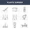 9 plastic surgery icons pack. trendy plastic surgery icons on white background. thin outline line icons such as hospital, gender,