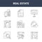 9 real estate icons pack. trendy real estate icons on white background. thin outline line icons such as window frame, sweet home,