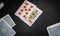 9 red heart poker in gambling casino table