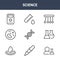 9 science icons pack. trendy science icons on white background. thin outline line icons such as scientist, chemistry, experiment