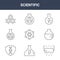 9 scientific icons pack. trendy scientific icons on white background. thin outline line icons such as safety googles, chemistry,