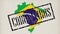 9 short videos. Many small germs and viruses turn into map of Brazil country in color of its flag. close-up, doctor