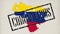 9 short videos. Many small germs and viruses turn into map of Venezuela country in color of its flag. close-up, doctor