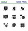 9 Solid Glyph Black Corona Virus pandemic vector illustrations reports, medical electronics, hygiene, platelets, dengue