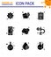 9 Solid Glyph Black Coronavirus Covid19 Icon pack such as cleaning, question, water, online, illness