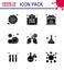 9 Solid Glyph Black Coronavirus Covid19 Icon pack such as virus, meat, nursing, food, banned