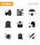 9 Solid Glyph Black coronavirus epidemic icon pack suck as hands, mortality, safety, grave, medical