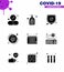 9 Solid Glyph Black viral Virus corona icon pack such as covid, virus, hand, worldwide, safety