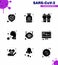 9 Solid Glyph Black viral Virus corona icon pack such as sneeze virus, illness, gloves, healthcare, cough