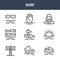 9 surf icons pack. trendy surf icons on white background. thin outline line icons such as jet ski, sunset, drowning . surf icon