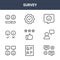 9 survey icons pack. trendy survey icons on white background. thin outline line icons such as testimonial, customer review,