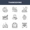 9 thanksgiving icons pack. trendy thanksgiving icons on white background. thin outline line icons such as acorn, grapes, maple