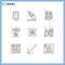 9 Thematic Vector Outlines and Editable Symbols of extractor, fake, technology, fail, concept