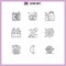 9 Thematic Vector Outlines and Editable Symbols of lab glassware, erlenmeyer flask, natural, chemical flask, medical