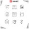 9 Thematic Vector Outlines and Editable Symbols of office, check, shopping, bookmark, smartphone