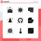 9 Thematic Vector Solid Glyphs and Editable Symbols of conversation, camping, modern, tree, investment