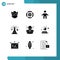 9 Thematic Vector Solid Glyphs and Editable Symbols of creative, heart, dollar, flask, people