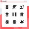 9 Thematic Vector Solid Glyphs and Editable Symbols of draw, success, fun, winner, award