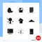 9 Thematic Vector Solid Glyphs and Editable Symbols of healthcare, biology, place, muslim, islam