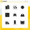 9 Thematic Vector Solid Glyphs and Editable Symbols of se, data, vitamin, business, xmas