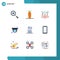 9 Universal Flat Color Signs Symbols of ipod, design, bulb, camera, project management