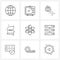 9 Universal Icons Pixel Perfect Symbols of atom, search, text, file