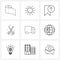 9 Universal Icons Pixel Perfect Symbols of barber, cut, camping, scissor, arrow